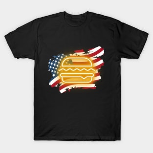 Burger Burst: A Patriotic Delight - celebrate 4th of July T-Shirt